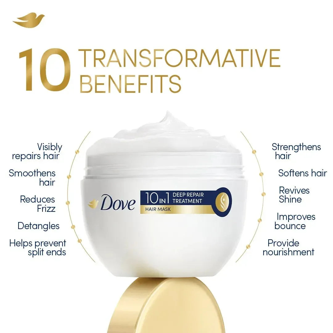 Dove Deep Repair Hair Mask 10-in-1 | Repairs Up to 3 Years of Damage