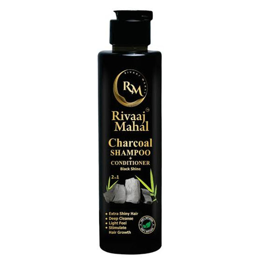 Rivaaj Mahal Charcoal Shampoo & Conditioner 2-in-1 | Deep Cleanse & Black Shine
